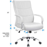 Homall High Back Office Chair Conference Leather Executive Chair, Adjustable Ergonomic Swivel Task Chair with Lumbar Support & Padded Armrest