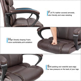 Homall Mid Back Office Chair Swivel Computer Task Chair with Armrest Ergonomic Leather Padded Executive Desk Chair with Lumbar Support