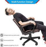 Homall Mid Back Office Chair Swivel Computer Task Chair with Armrest Ergonomic Leather Padded Executive Desk Chair with Lumbar Support