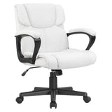 Homall Mid Back Office Chair Swivel Computer Task Chair with Armrest Ergonomic Leather Padded Executive Desk Chair with Lumbar Support