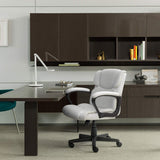 Homall Mid Back Office Chair Swivel Computer Task Chair with Armrest Ergonomic Leather Padded Executive Desk Chair with Lumbar Support