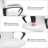 Homall Mid Back Office Chair Swivel Computer Task Chair with Armrest Ergonomic Leather Padded Executive Desk Chair with Lumbar Support
