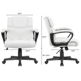 Homall Mid Back Office Chair Swivel Computer Task Chair with Armrest Ergonomic Leather Padded Executive Desk Chair with Lumbar Support