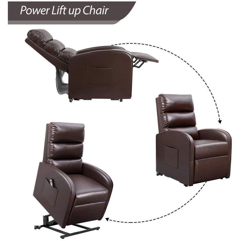 Homall Power Lift Recliner Chair  PU Leather Recliner Lift Assist for Elderly