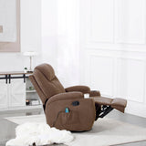 Homall 360° Fabric Swivel Rocker Recliner, Electric Massage Recliner Chair