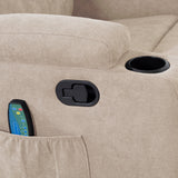 Homall 360° Swivel Massage Recliner Rocker Reclining Sofa, PU Leather& Fabric Heated Ergonomic Living Room Lounge Chair