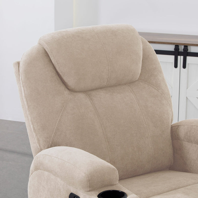 Homall 360° Swivel Massage Recliner Rocker Reclining Sofa, PU Leather& Fabric Heated Ergonomic Living Room Lounge Chair