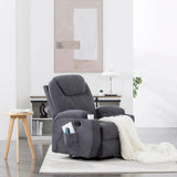 Homall 360° Fabric Swivel Rocker Recliner, Electric Massage Recliner Chair