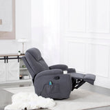 Homall 360° Fabric Swivel Rocker Recliner, Electric Massage Recliner Chair
