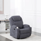 Homall 360° Fabric Swivel Rocker Recliner, Electric Massage Recliner Chair
