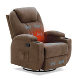 Homall 360° Fabric Swivel Rocker Recliner, Electric Massage Recliner Chair