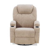 Homall 360° Swivel Massage Recliner Rocker Reclining Sofa, PU Leather& Fabric Heated Ergonomic Living Room Lounge Chair