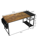 Homall 48in Home Office Desk Study Writing Computer Desk with Removable Storage Shelves