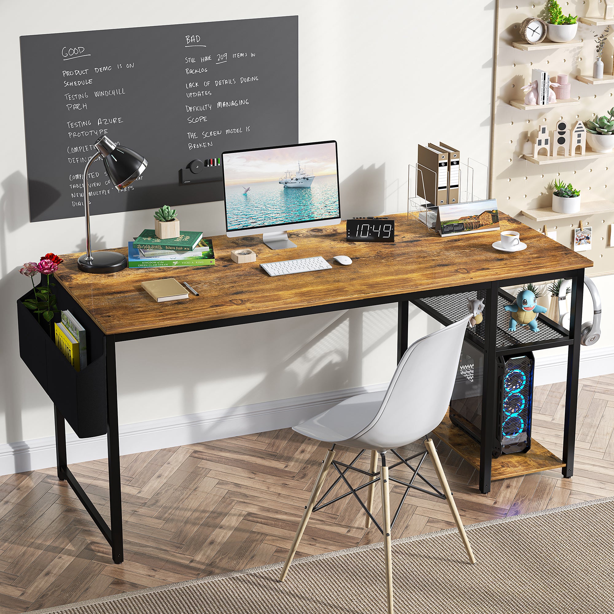 Writing Computer Table Homall 48in Home Office Desk Study Writing Computer Desk with Removabl ...