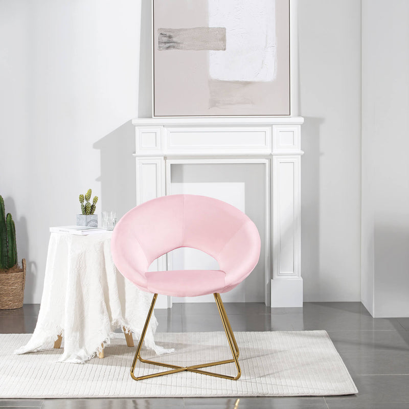 Homall Accent Chair Velvet Vanity Chair with Golden Legs