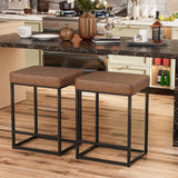 Homall Backless Modern Square Bar tools, 24Counter Height Island Chairs, Set of 2