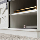 Homall Barn Door Coffee Table, White Modern Farmhouse Coffee Table