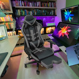 Homall Gaming Chair With Footrest, Ergonomic High-Back Leather Racing Computer Chair