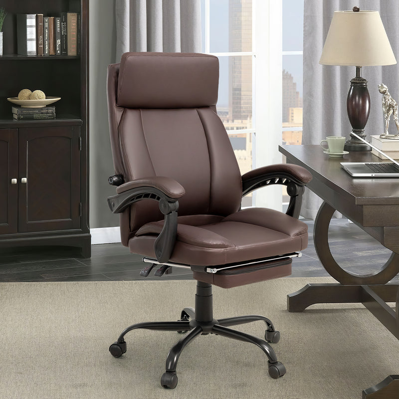 Homall High Back Office Chair, Executive Leather Desk Chair with Footrest