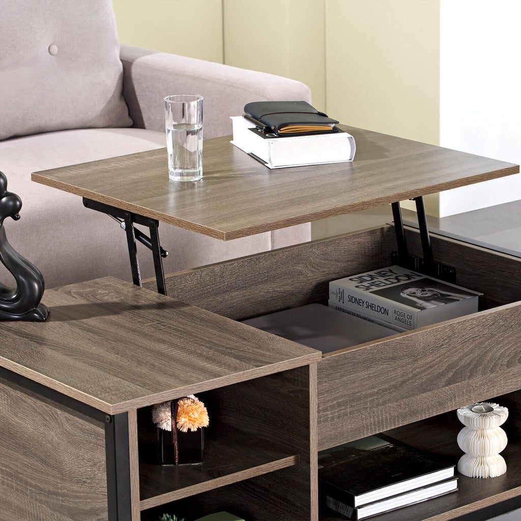 Homall Lift Top Coffee Table, Modern Wood Table with Hidden Compartment ...