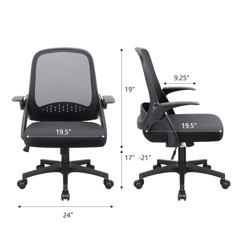 Homall Mesh Office Chair, Ergonomic Desk Chair with Lumbar Support and Flip-up Arms