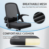 Homall Mesh Office Chair, Ergonomic Desk Chair with Lumbar Support and Flip-up Arms