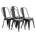 Homall Metal Dining Chair Stackable Farmhouse Kitchen Chairs, Set of 4