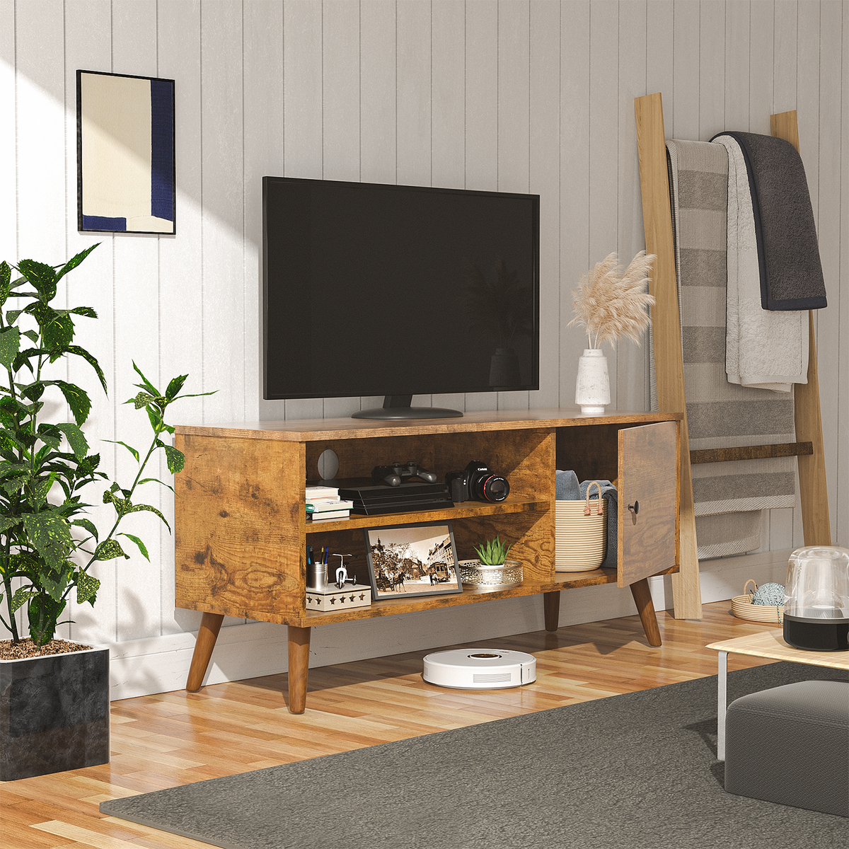Homall Mid Century Retro TV Stand Entertainment Center with Storage C
