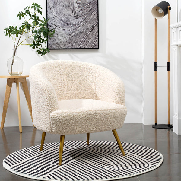 Cream accent chair with gold legs discount