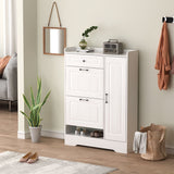 Homall Modern Shoe Storage Cabinet with Drawers & Shelf, white