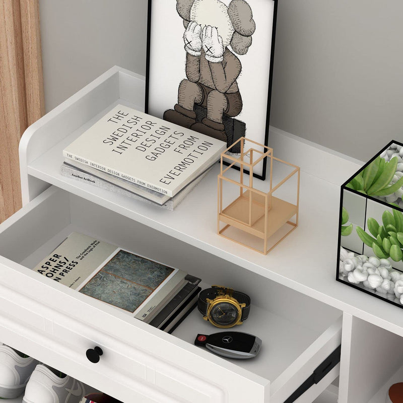 Homall Modern Shoe Storage Cabinet with Drawers & Shelf, white