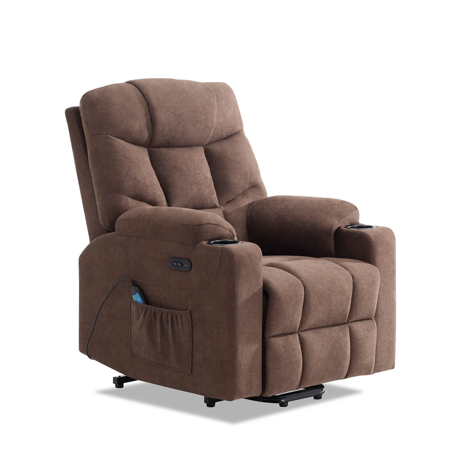 【For all your needs】Homall Power Lift Chair Assist Recliner, Fabric Recliner with Heated Vibration Massage & USB Outlet