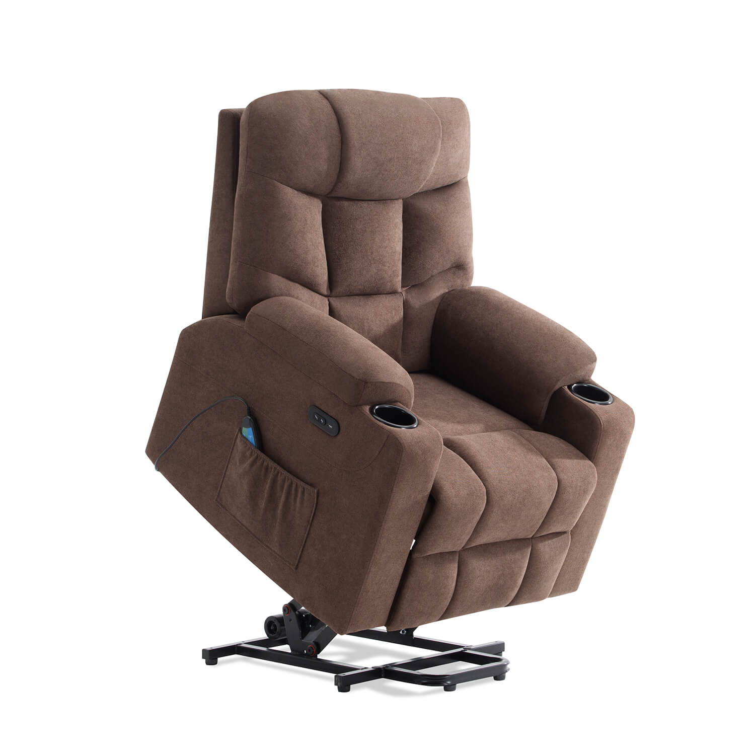 【For all your needs】Homall Power Lift Chair Assist Recliner, Fabric Recliner with Heated Vibration Massage & USB Outlet