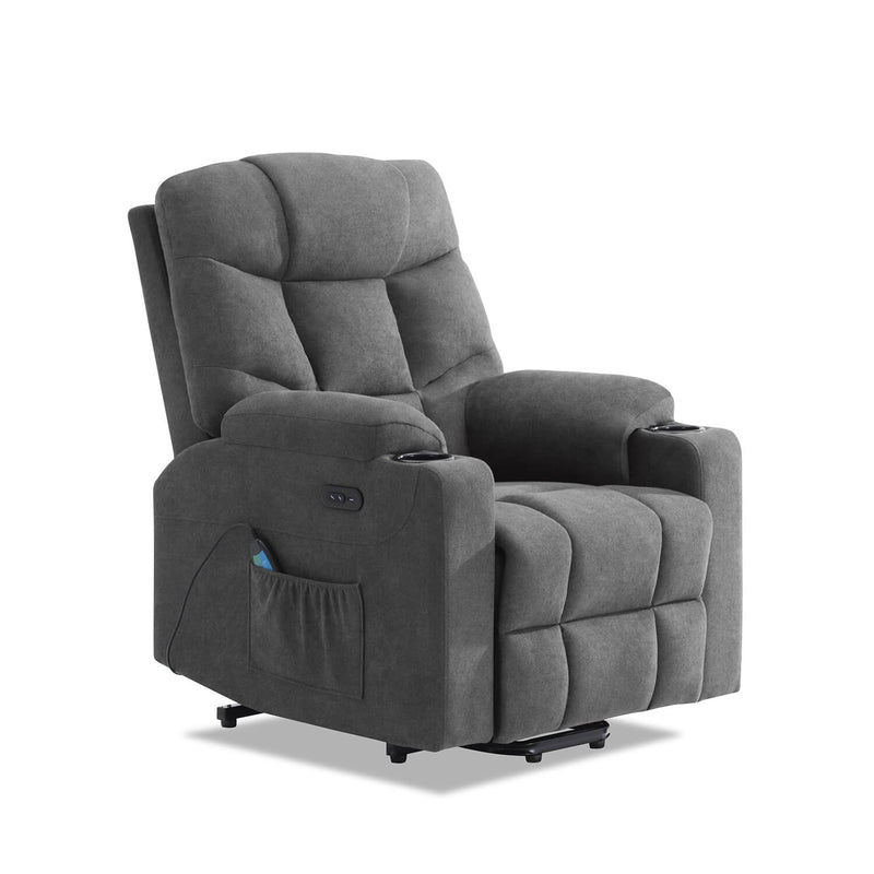 Homall Electric Power Lift Recliner Chair, Fabric Massage Recliner with Side Buttons and USB Port