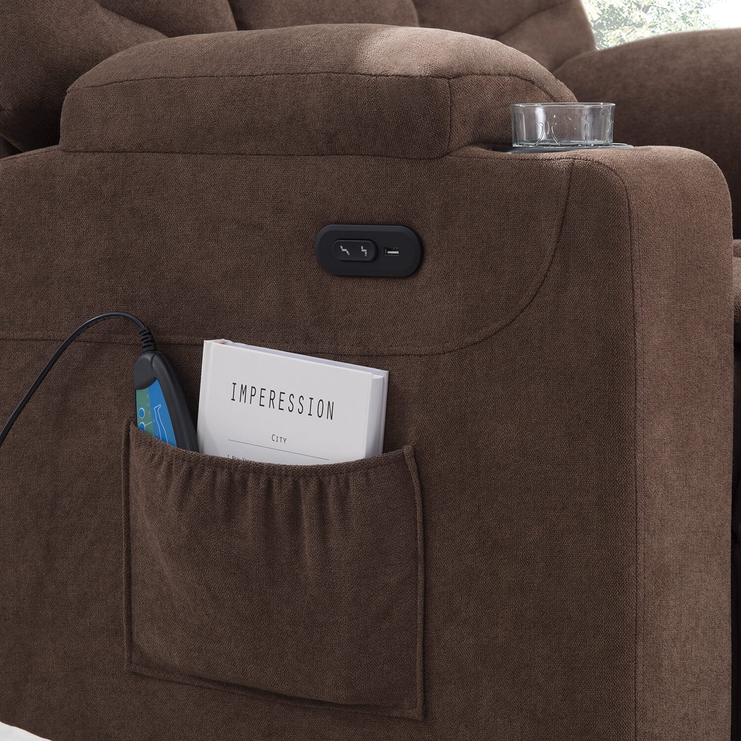 【For all your needs】Homall Power Lift Chair Assist Recliner, Fabric Recliner with Heated Vibration Massage & USB Outlet
