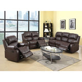 Homall PU Leather Recliner, Reclining Living Room Sofa Set, Brown Theatre Seat