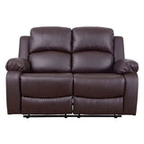 Homall PU Leather Recliner, Reclining Living Room Sofa Set, Brown Theatre Seat