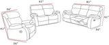 Homall PU Leather Recliner, Reclining Living Room Sofa Set, Brown Theatre Seat