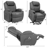 Homall Power Lift Recliner for Elderly with Heat and Massage Functions, PU Leather/Fabric Version