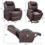 Homall Power Lift Recliner for Elderly with Heat and Massage Functions, PU Leather/Fabric Version