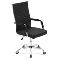 Homall Ribbed Office Chair Mid-Back PU Leather Desk Chair Adjustable Swivel Chair