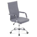 Homall Ribbed Office Chair Mid-Back PU Leather Desk Chair Adjustable Swivel Chair