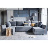 Homall Sectional Couch with Reversible Chaise, Modular Corner Sofa with Ottoman