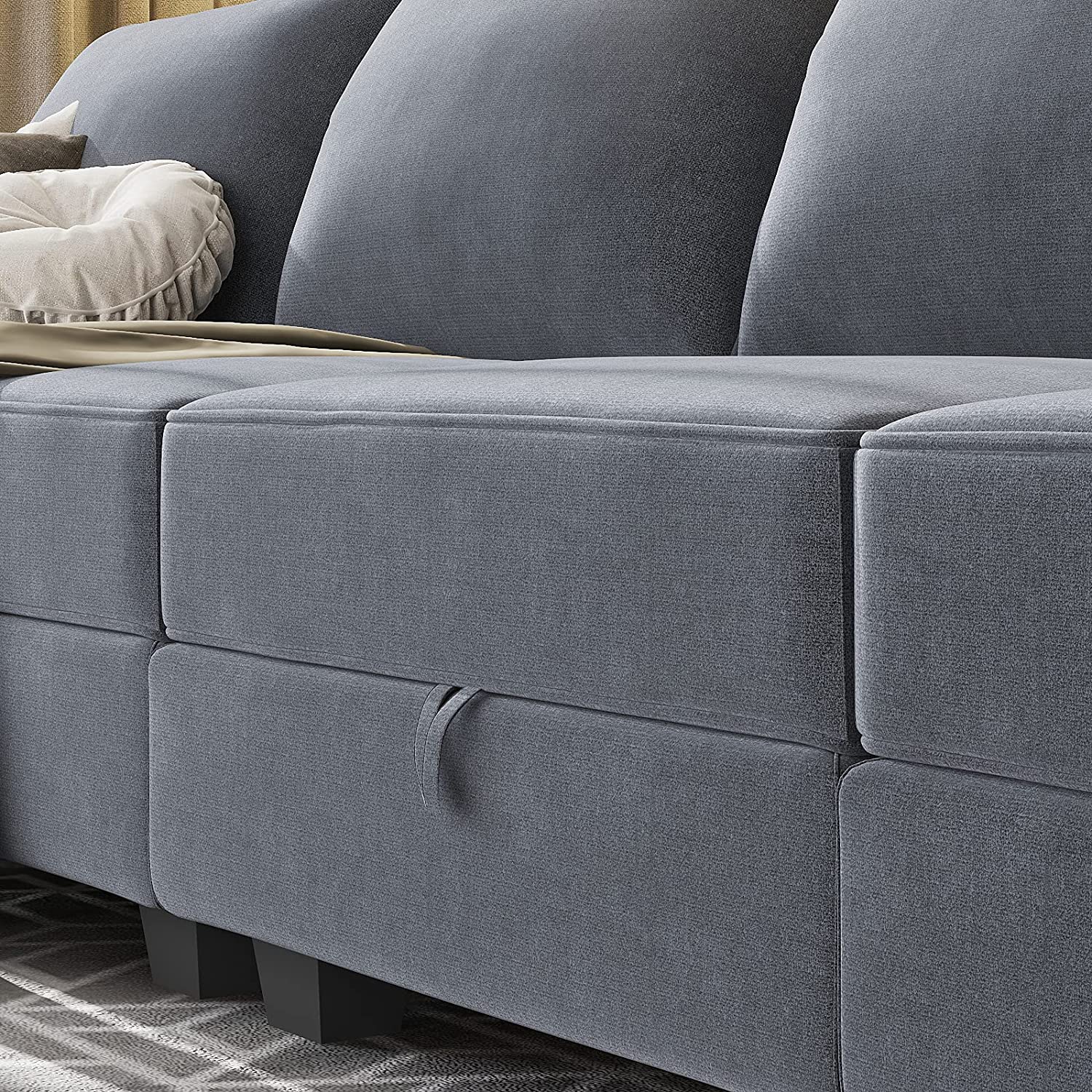 Homall Sectional Couch with Reversible Chaise, Modular Corner Sofa with Ottoman