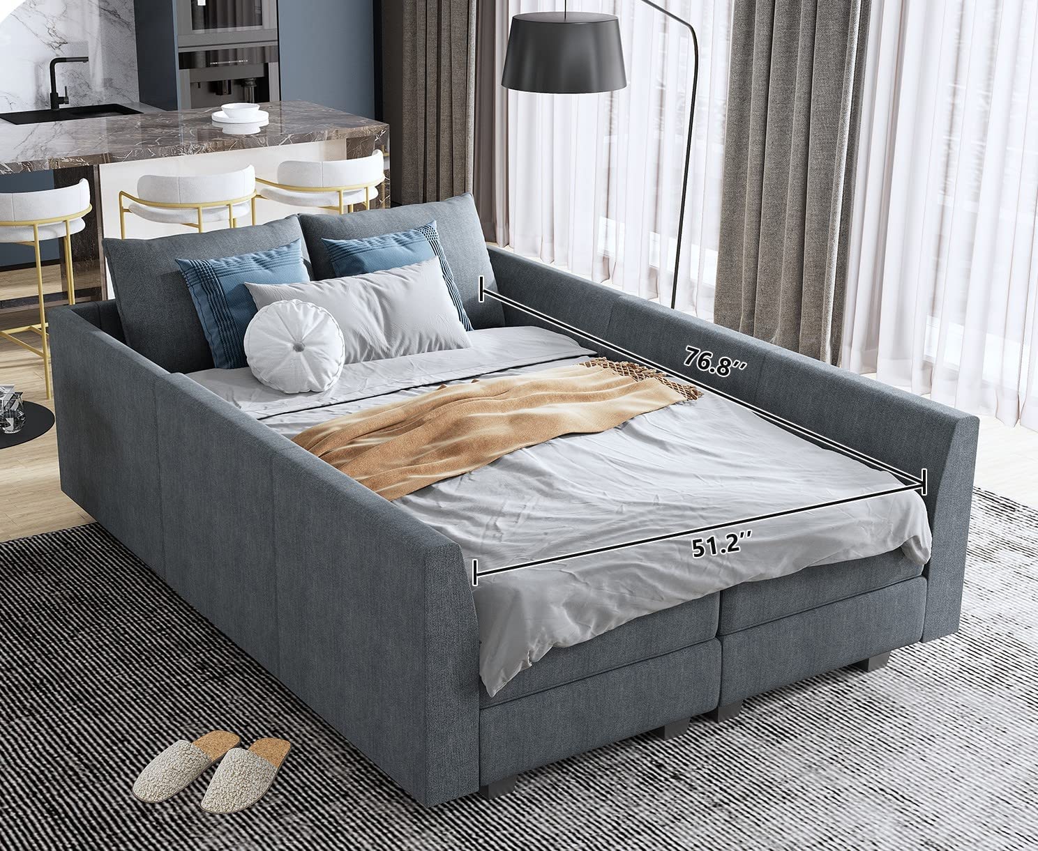 Homall Sectional Couch with Reversible Chaise, Modular Corner Sofa with Ottoman
