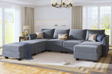 Homall Sectional Couch with Reversible Chaise, Modular Corner Sofa with Ottoman