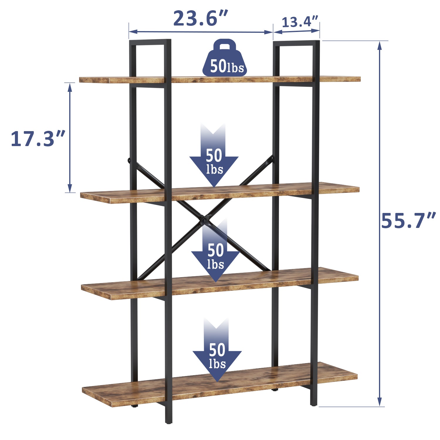 Homall 4-Tier Stainless Steel Etagere Bookshelf