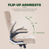 Homall Fabric Office Chair with Massage Function, Adjustable Tilt Angle and Flip-up Arms Executive Computer Chair