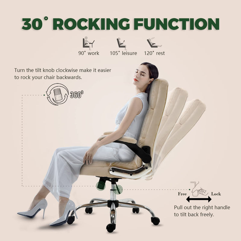 Homall Fabric Office Chair with Massage Function, Adjustable Tilt Angle and Flip-up Arms Executive Computer Chair