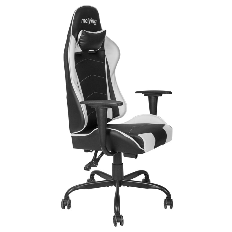 Meiying Racing Gaming Chair Black and White High Back Computer Chair